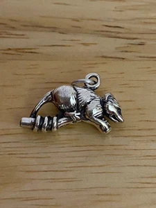 Sterling Silver 3D 19x23mm 4gram Possum Opossum Zoo Animal Charm - Picture 1 of 10