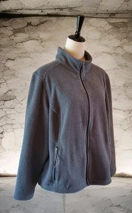 Chaqueta polar LL Bean para mujer XL gris regular Polartec cremallera completa 284619 - Imagen 1 de 10