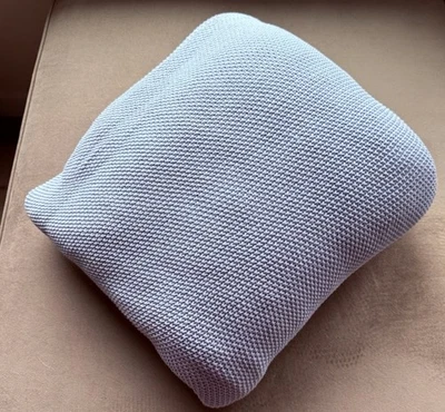 Manta tejida azul mezcla algodón grande colección Martha Stewart Foto 1 de 4