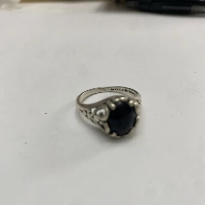 Anillo Kabana Filigrana Ónix Negro Plata de Ley Talla 7.5 Foto 1 de 4