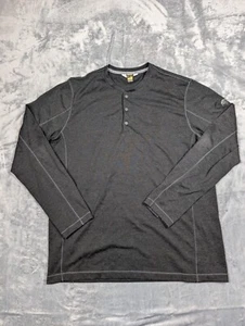 Eddie Bauer Shirt Mens LT Tall Gray Travex Long Sleeve Henley Stretch - Picture 1 of 8