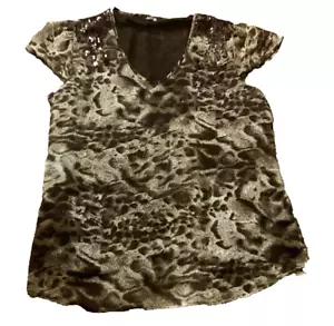 Apt 9 Women’s Animal Print V Neck Blouse Pullover Casual XL - Picture 1 of 5