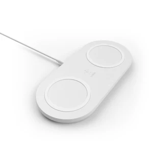 Belkin BoostCharge Dual Wireless Charging Pads - White - Photo 1 sur 5