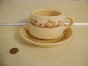 Tazza merce ristorante vintage con piattino modello CURTIS ANNI '30-40 MAYAN MAYER CHINA - Foto 1 di 5
