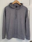 Skechers Long Sleeve Lightweight Hoodie Gray White Striped Shirt Size Small