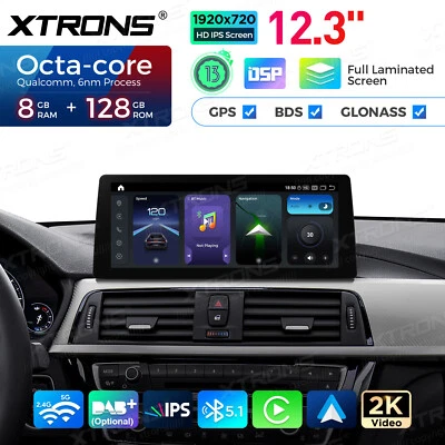 12.3" Android 14 2K Car Screen 4G LTE 8+128G For BMW 3er F30 F31 F34 F32 F33 EVO - Image 1 of 4