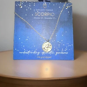 Beloved + Inspired “Scorpio” Necklace. Oct 23-Nov 21. 14K Dipped NEW - Picture 1 of 3