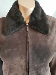 Women's Liz Claiborne Brown Sz. Large Soft Leather Jacket/coat. Faux fur collar. - Picture 1 of 11