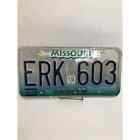 Missouri License Plate ERK-603 Trailer Green White MO Tag December