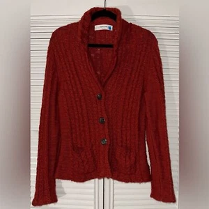Cardigan Anthropologie Sparrow Dankov misto lana ruggine lino maglia cavo taglia L - Foto 1 di 9