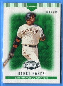 2007 Topps Triple Threads #75 Emerald #d 80/239 Barry Bonds Giants Legend