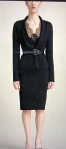 $1295 Donna Karan, 14, XL US Black label collection Avant Garde stretch jacket - Picture 1 of 16
