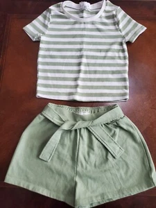 Btween Girls Size 7 Green Shirt And Shorts - Picture 1 of 2
