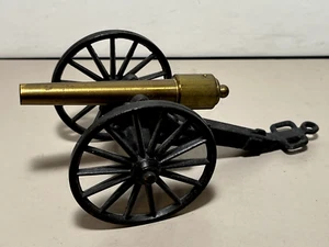 Vintage Cast Iron Brass Civil War Cannon Miniature Replica 6-3/4” - Picture 1 of 9