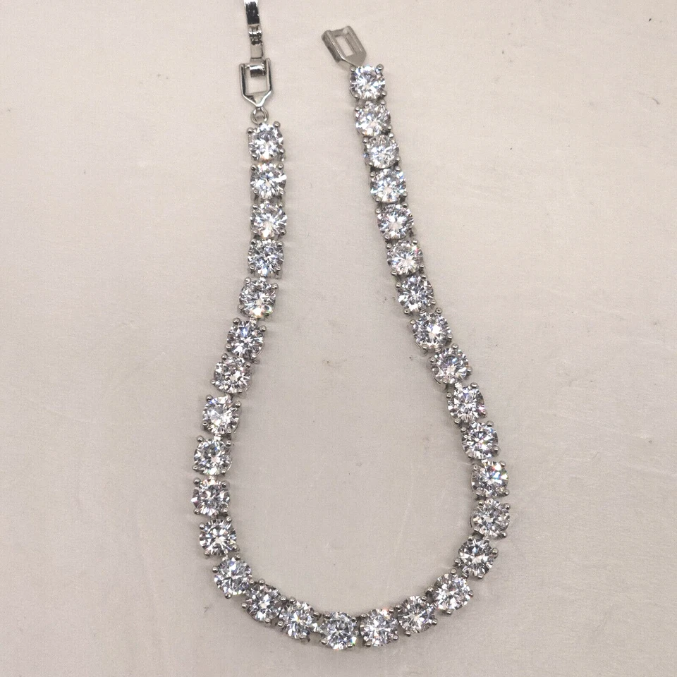 Pulsera Tenis Circonita Transparente Tono Plata 7.5" Foto 1 de 4