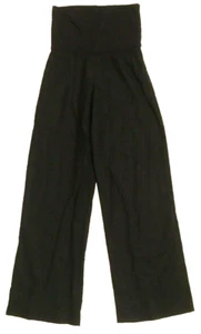 NWT Tween Girls MEDIUM Pants BLACK Linen Blend FOLD OVER Made in USA - Picture 1 of 7