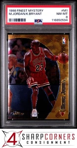1998 FINEST MYSTERY #M1 MICHAEL JORDAN-KOBE BRYANT HOF PSA 8 - Picture 1 of 3