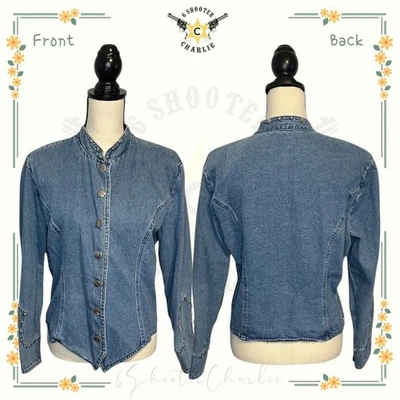 Vintage Stonebridge Womens Size 12 Blue Denim Studded Western Jean Jacket - Image 1 of 4
