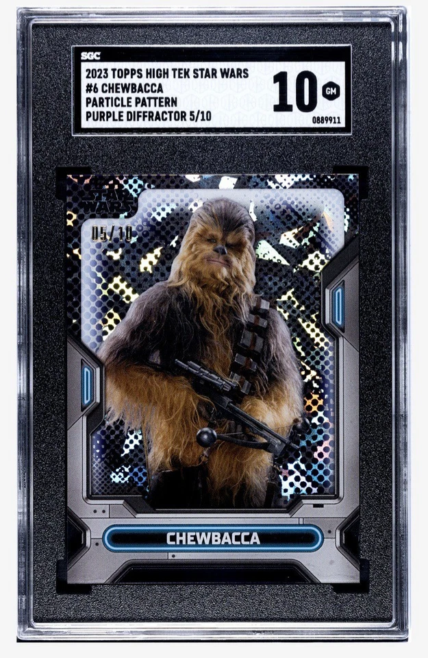 2023 TOPPS STAR WARS HIGH TEK CHEWBACCA PURPLE PARTICLE DIFFRACTOR /10 *SGC 10* - Image 1 of 1