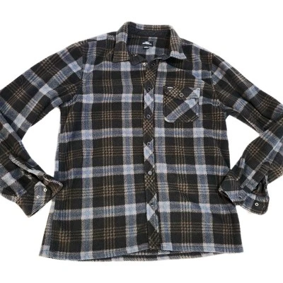 Мужская флисовая рубашка O'Neil Shacket Размер L Коричневый Синий Классический крой Мягкая рубашка на пуговицах - Изображение 1 из 4