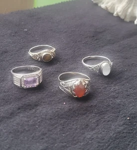 Angebot 🔥Silberringe Mit Echten Edelsteinen - Bild 1 von 5