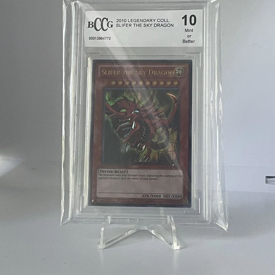 2010 Yu-Gi-Oh Yugioh Legendary Collection Slifer The Sky Dragon BCCG 10 Mint - Image 1 of 2