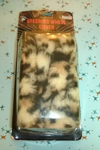 NOS Vtg Faux Leopard Fur Steering Wheel Cover Kerr Products Made in USA - Picture 1 of 9