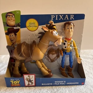 Neu Disney Pixar Toy Story Woody und Bullseye Figuren Mattel beweglich - Bild 1 von 2