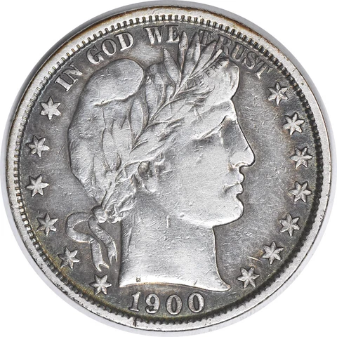 1900 Barber Silver Half Dollar VF Uncertified #939 Cover