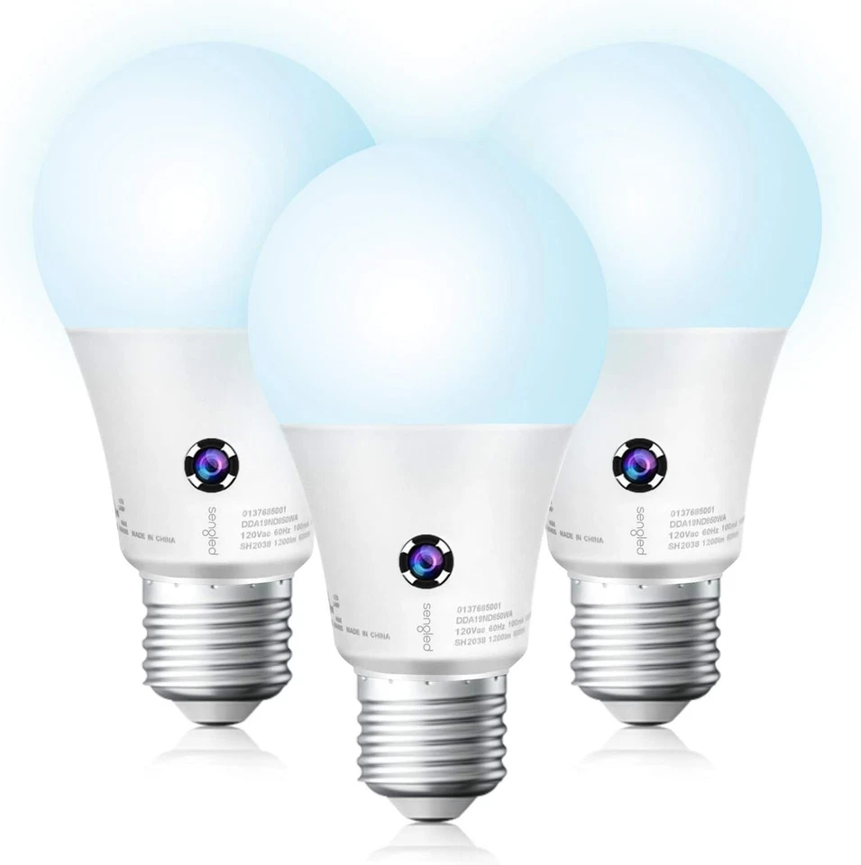 5000K Daylight LED Light Bulb 10.5 Watt Equivalent 1200LM, Automatic Dusk 3pack - Image 1 of 1