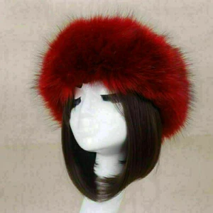 Women Russian Thick Fluffy Cap Fake FAUX Fur Headband Hat Winter Ear Warmer Ski - Picture 1 of 18