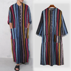 Para hombres Mangas Largas Pijama Ropa de noche Camiseta de noche Kaftán Ropa de dormir Vestido de noche - Imagen 1 de 12