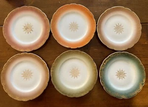 6 piatti da dessert vintage Starburst metà secolo senza marchio - Foto 1 di 10