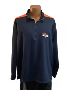 Maglione uomo Antigua Denver Broncos taglia L 1/4 zip blu - Foto 1 di 6