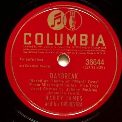 HARRY JAMES  MANHATTAN SERENADE / DAYBREAK  COLUMBIA RECORDS  78 RPM 545 Foto 1 de 3