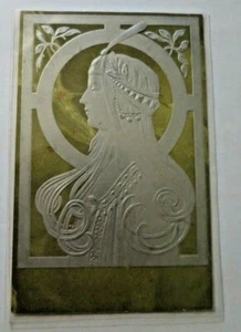 FANCY WAFFLE WOMEN PROFILE 1900 ART NEW COLOR SILVER - Picture 1 of 2