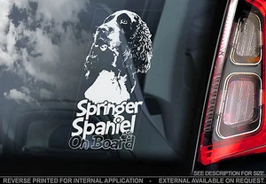 Springer Spaniel Inglés - Pegatina Ventana Coche - Pistola Perro a bordo nt.welsh - V02 - Imagen 1 de 1