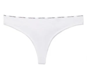 CALVIN KLEIN THONG SIZE XL COTTON UNDERWEAR LOGO-WAIST WHITE SINGLE THONG 20 - Picture 1 of 3