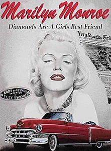 Marilyn Monroe Diamonds Girls Best Friend large steel sign 400mm x 300mm (og) - Picture 1 of 1