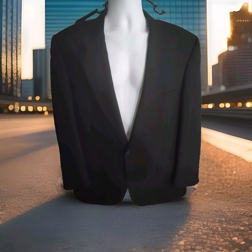 Giacca cappotto sportivo blazer nero a quadri Burberrys uomo 42R 100% lana 2 bottoni 841