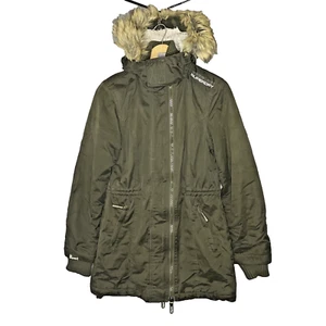 Superdry Microfibre The Windparka Damen S Forest Green Fuax Fellkapuze - Bild 1 von 24