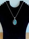Abalone Shell Pendant Necklace - Sterling Silver 925 Stamped-brand New
