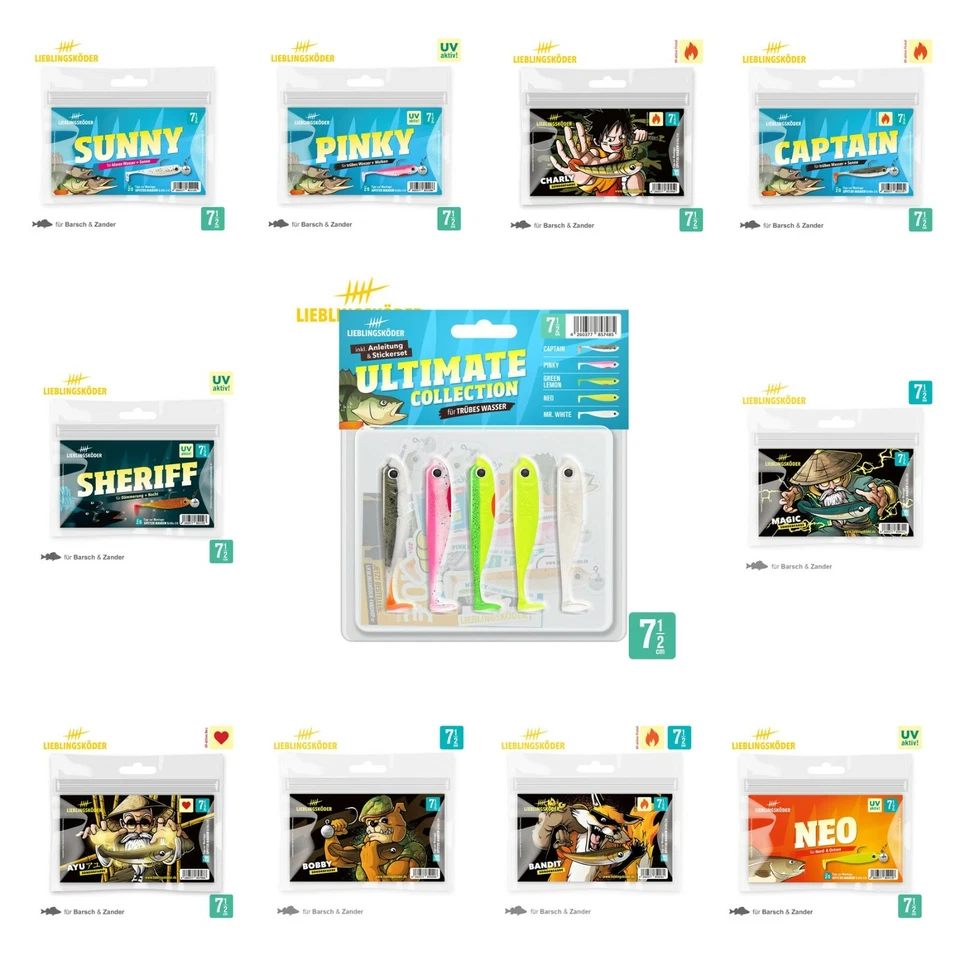 Lieblingsköder 7,5cm 5 Stück Sunny Sheriff Firetiger Barsch Forelle alle Farben - Bild 1 von 1