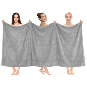 Oversized 100% Cotton Bath Sheet 40x80 Light Gray Extra Large Towel - Picture 1 of 8