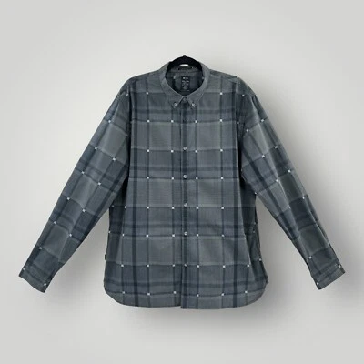 Oakley Icon Shirt Men's XXL Gray Plaid Button Down Long Sleeve Slim Fit - Image 1 of 4