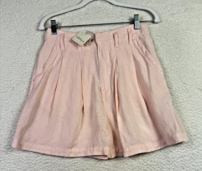 Bermudas FREE PEOPLE Calla Lino Cintura Alta Talla 2 Rosa NUEVO Coastal Grandma Foto 1 de 4