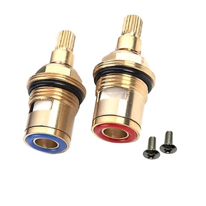 For bathroom basin taps 2Pcs Replacement Tap Cartridge Valve Brass+Ceramic - Picture 1 of 12