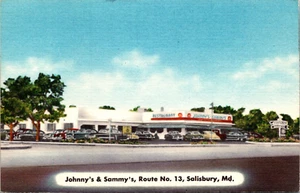 SALISBURY, MARYLAND - JOHNNY'S & SAMMY'S ROADSIDE RESTAURANT - LINEN POSTCARD - Picture 1 of 2
