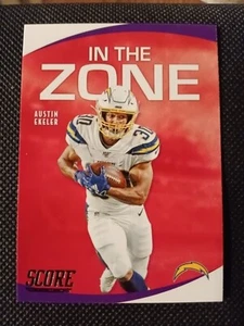 2020 AUSTIN EKELER SCORE IN THE ZONE NFL CARD #IZ-AE LA CHARGERS COMMANDERS  - Picture 1 of 2