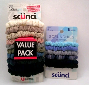 Scrunchies by Scuncis- 16 Multicolor Lot by Conair - Picture 1 of 4
